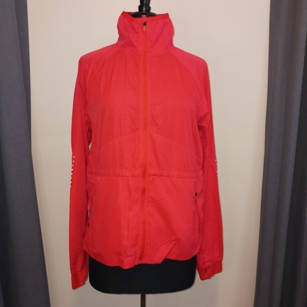 Champion Orange Perforated Lightweight Full Zip Athletic relective Jacket Medium